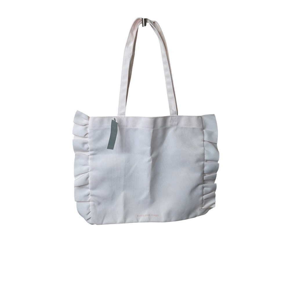 Bath & Body Works Pink Tote Bag‎ Ruffle Trim Sweetest Song Tag